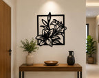 FLOWER ON WALL WITH METALIC FINISH