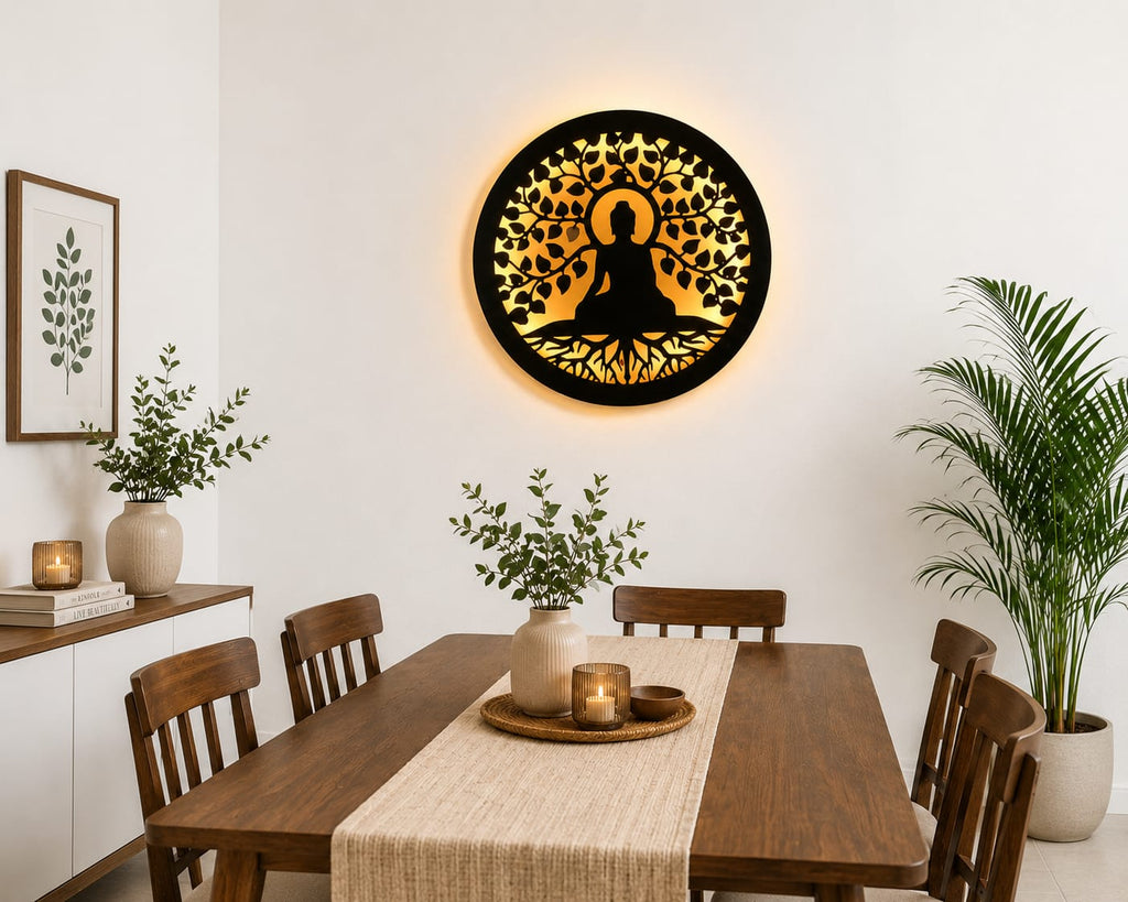 Modern Buddha Tree LED Wall Art