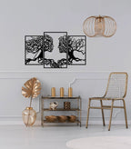 Wallcentre Metal Tree of Life 3 Panel Face Décor Wall Art Hanging
