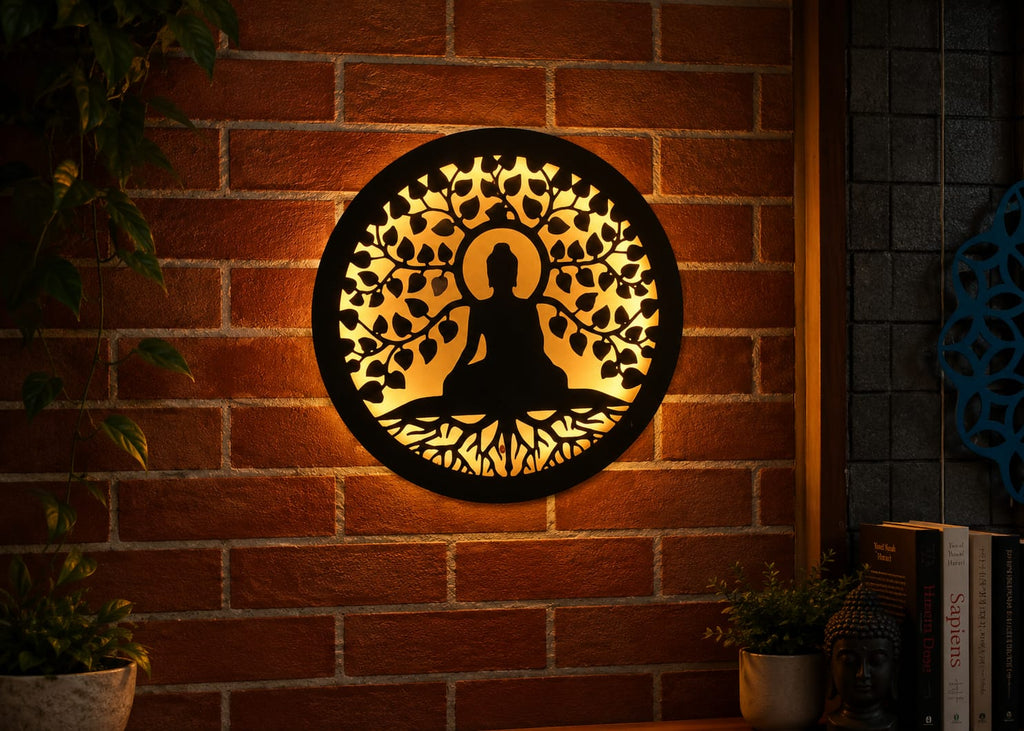 Modern Buddha Tree LED Wall Art