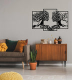 Wallcentre Metal Tree of Life 3 Panel Face Décor Wall Art Hanging