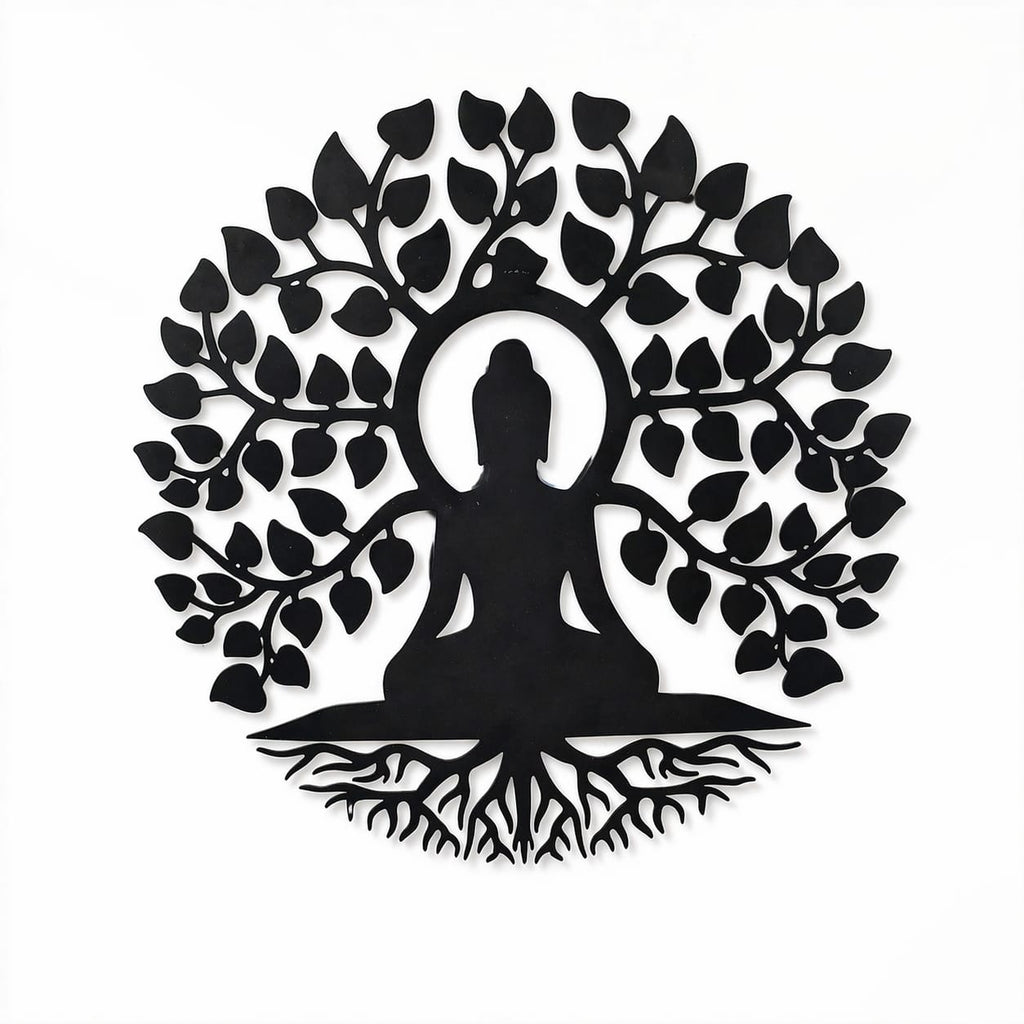 Buddha Tree Metal Wall Art | Meditation Wall Hanging Décor for Home