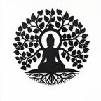 Buddha Tree Metal Wall Art | Meditation Wall Hanging Décor for Home