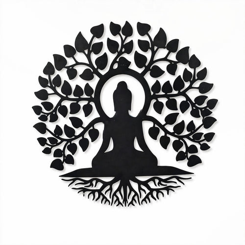 Buddha Tree Metal Wall Art | Meditation Wall Hanging Décor for Home