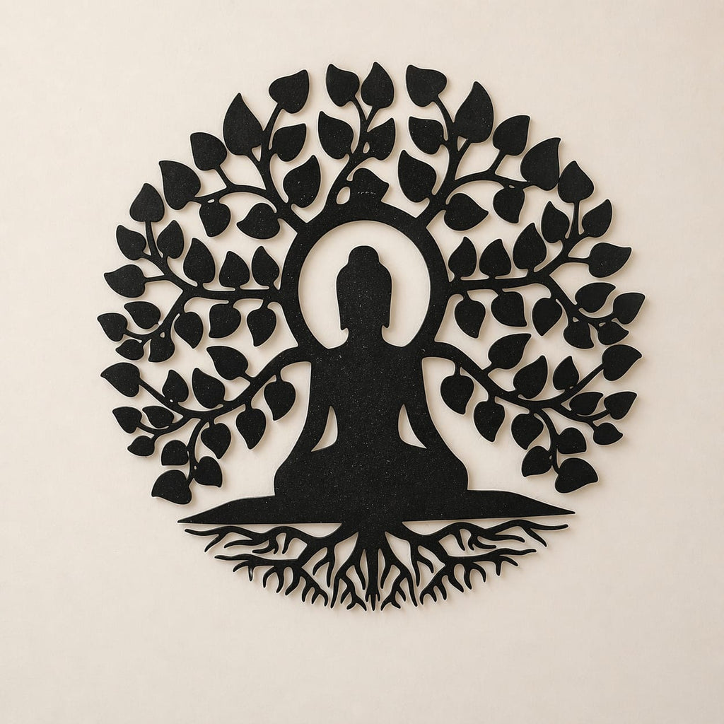 Buddha Tree Metal Wall Art | Meditation Wall Hanging Décor for Home