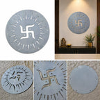 Metal Swastik Wall Hanging | Spiritual Vastu Décor for Home & Temple