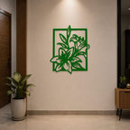 FLOWER ON WALL WITH METALIC FINISH