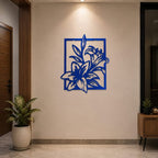 FLOWER ON WALL WITH METALIC FINISH