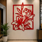 FLOWER ON WALL WITH METALIC FINISH