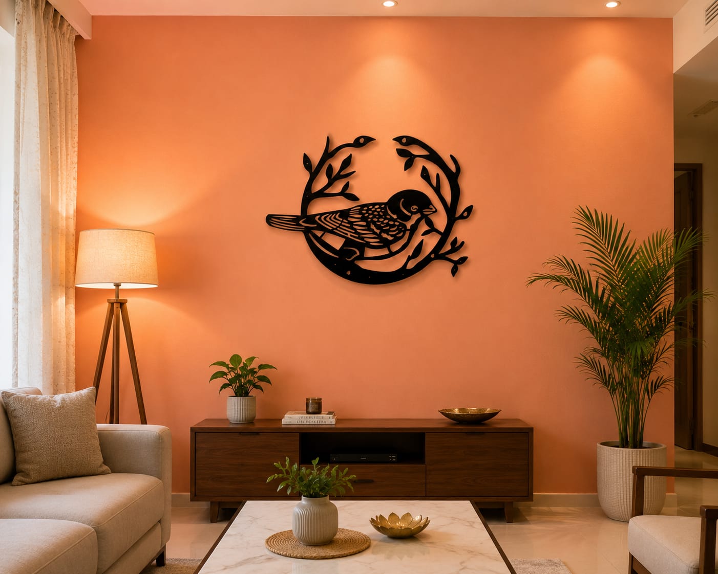 Metal Bird Nest Wall Art | Modern Nature Wall Décor
