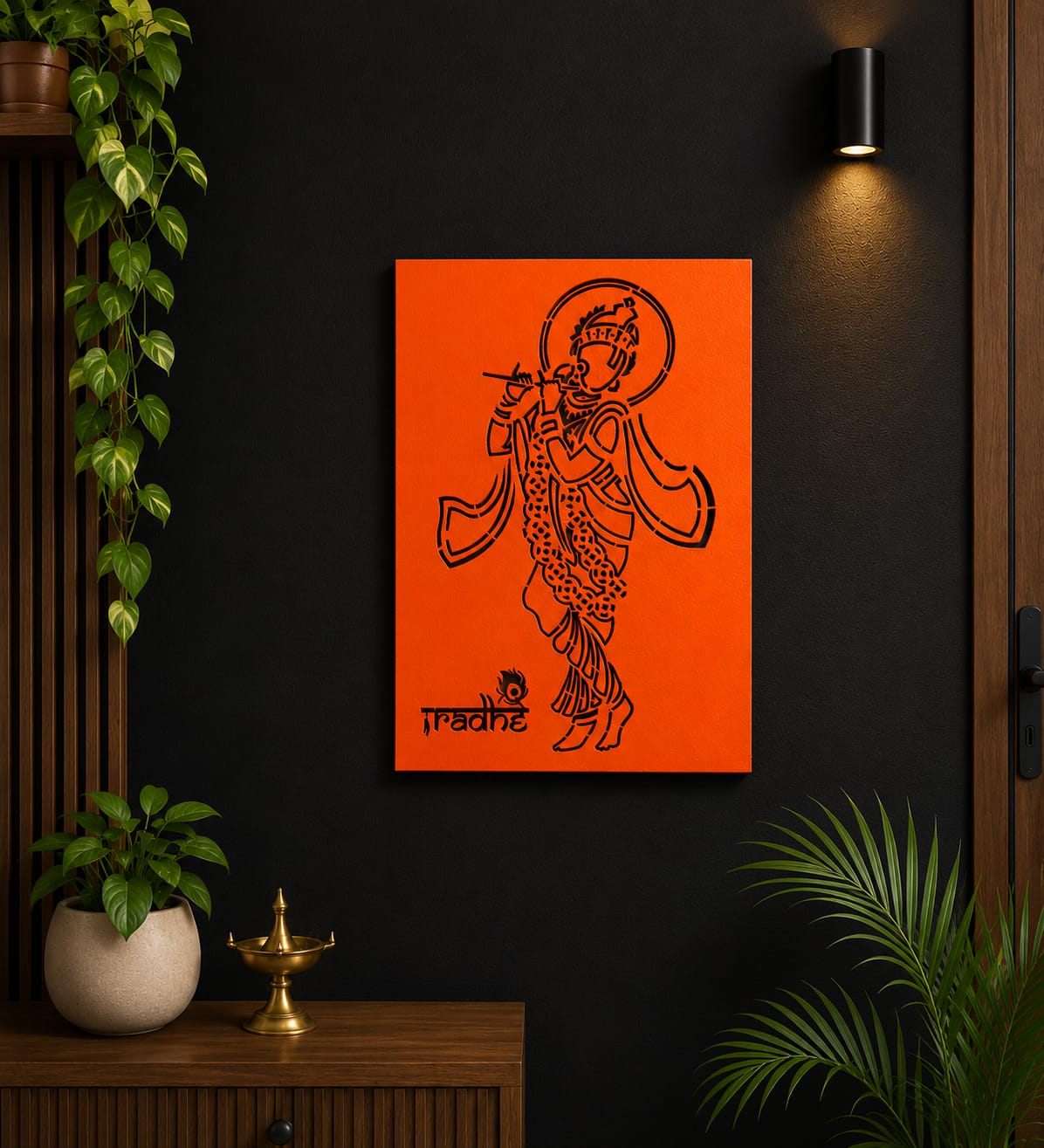 Radhe Krishna Metal Wall Art | Spiritual Home Décor